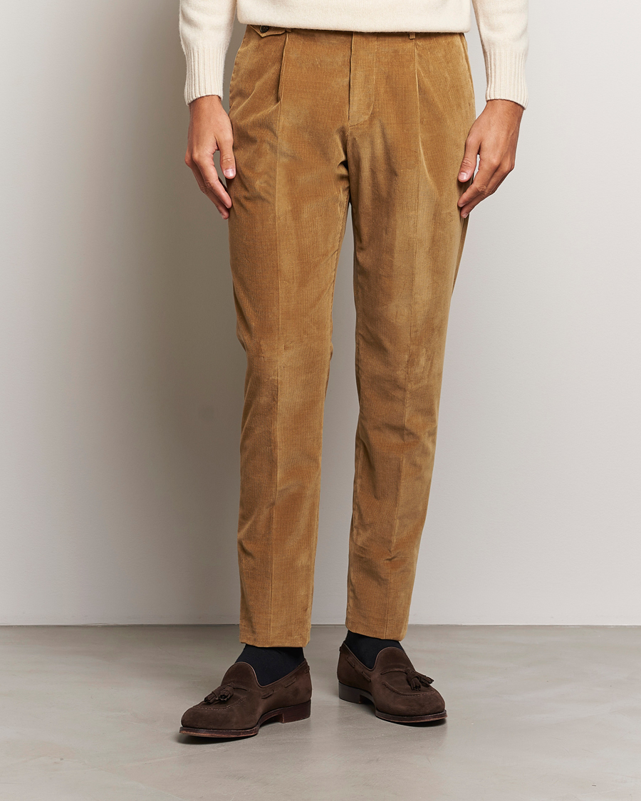 Men | Trousers | PT01 | Slim Fit Corduroy Trousers Brown