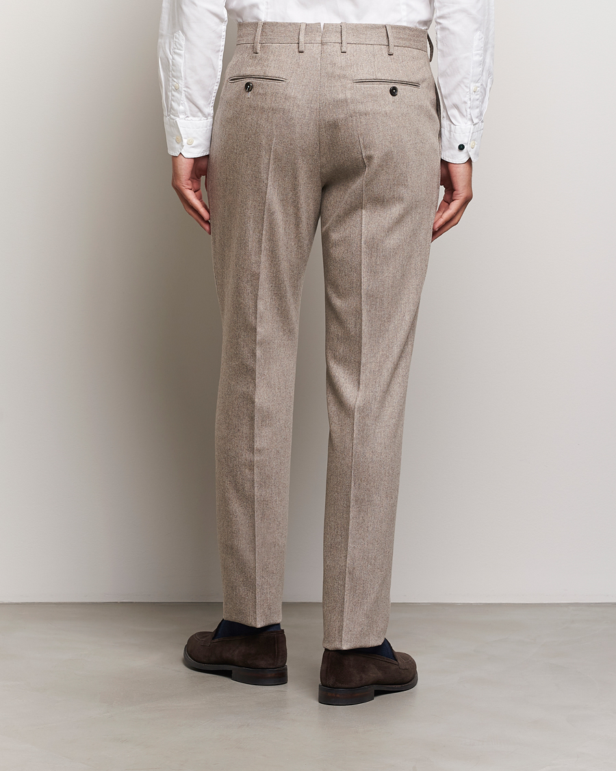 Men | Trousers | PT01 | Slim Fit Pleated Wool/Cashmere Trousers Beige