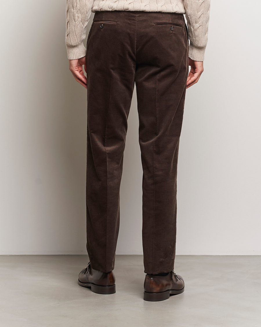Men | Trousers | Ralph Lauren Purple Label | Wale Corduroy Trousers Brown