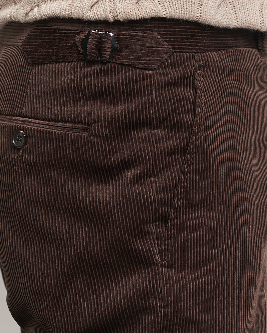Men | Trousers | Ralph Lauren Purple Label | Wale Corduroy Trousers Brown