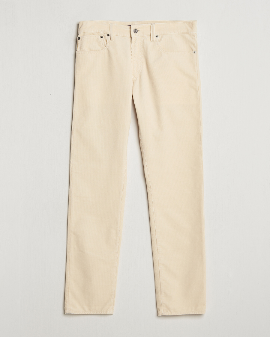 Men | Trousers | Ralph Lauren Purple Label | Slim Fit 5-Pocket Corduroy Pants Cream