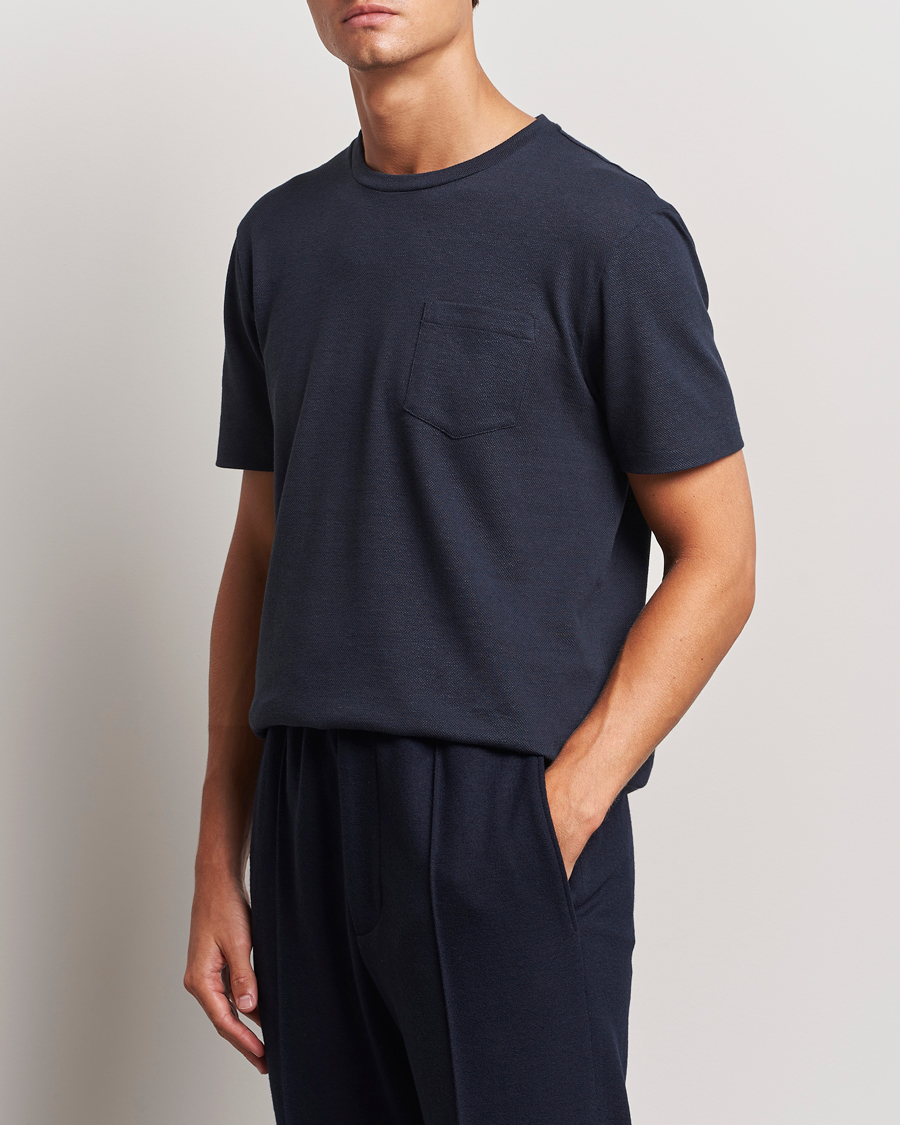 Ralph Lauren Purple Label Knitted Pocket T-Shirt Navy at