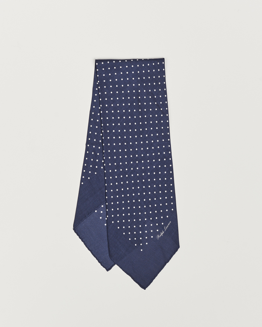 Men | Ralph Lauren Purple Label Printed Cashmere Scarf Navy Dot | Ralph Lauren Purple Label | Printed Cashmere Scarf Navy Dot