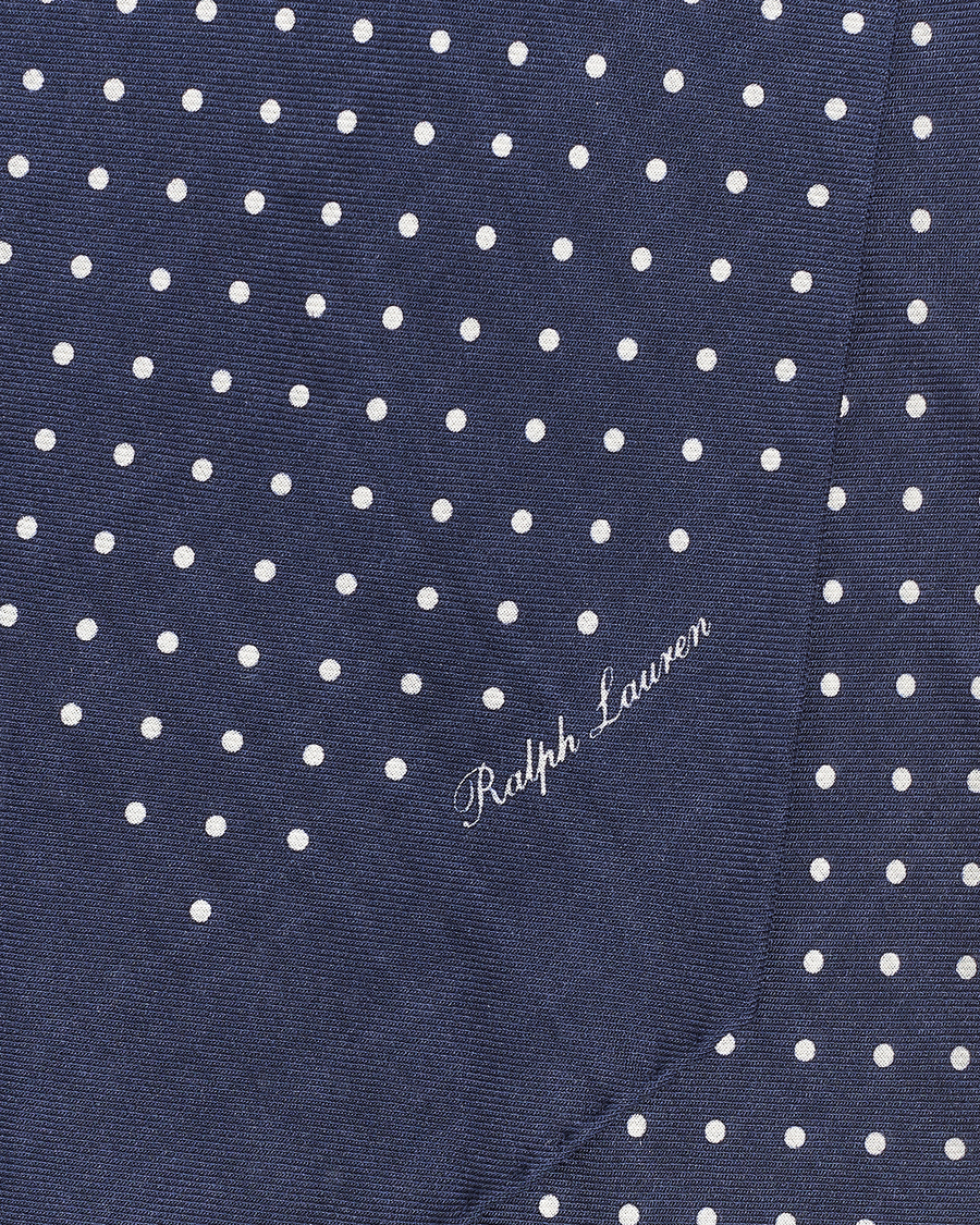 Ralph Lauren Purple Label Printed Cashmere Scarf Navy Dot at