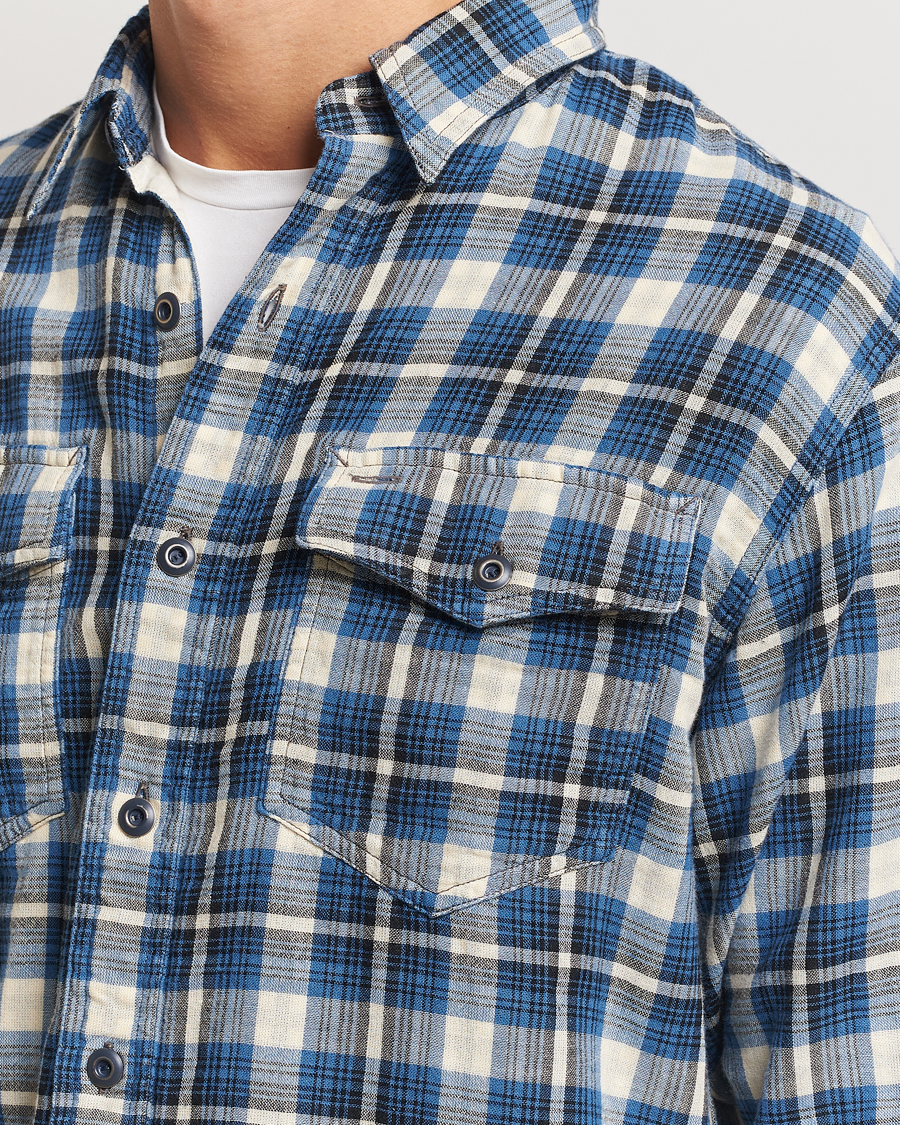 Men | Shirts | RRL | Herc Flannel Shirt Blue Check