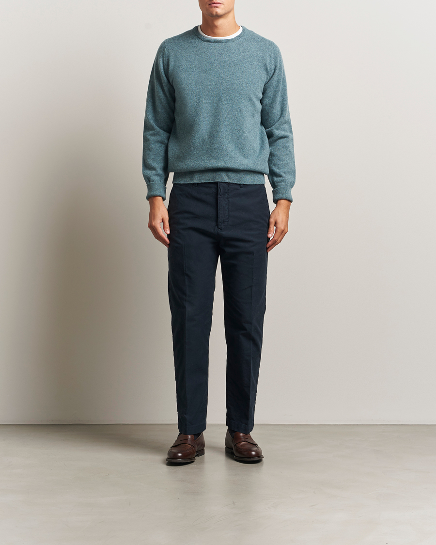 Men | Sweaters & Knitwear | William Lockie | Rob Lambswool Crewneck Caspian