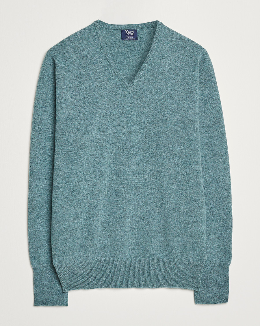 Men | Sweaters & Knitwear | William Lockie | Rob Lambswool V-Neck Caspian