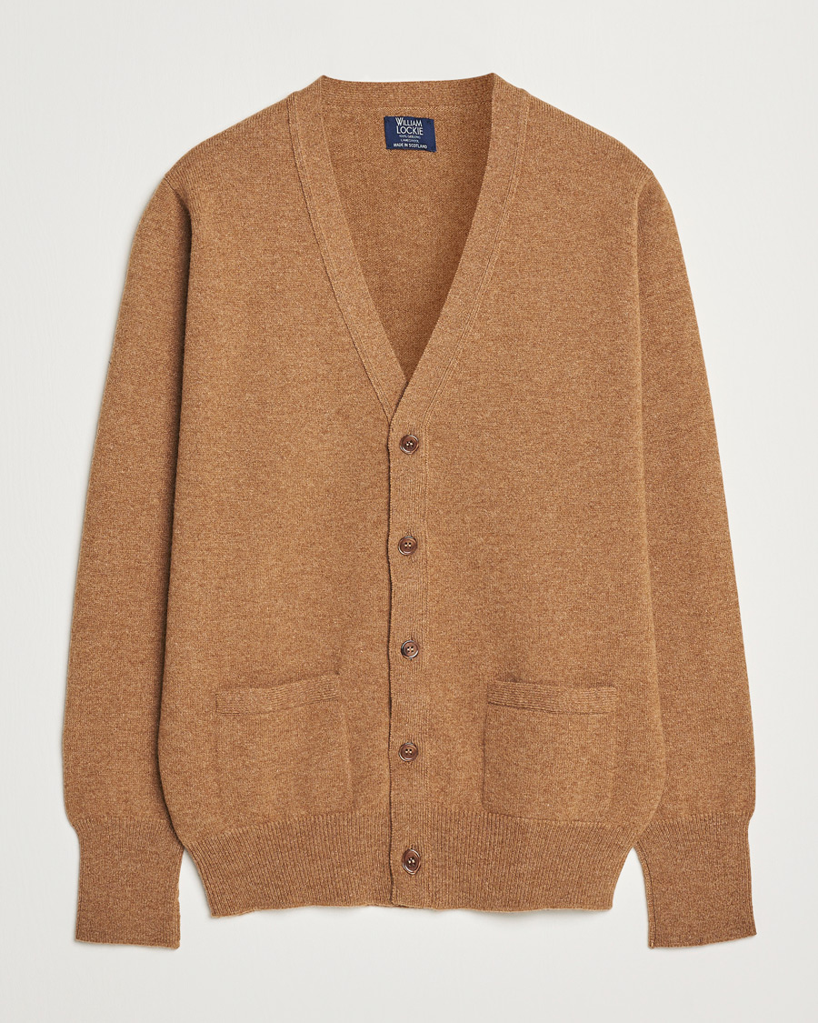 Men | Sweaters & Knitwear | William Lockie | Rob Lambswool Cardigan Driftwood