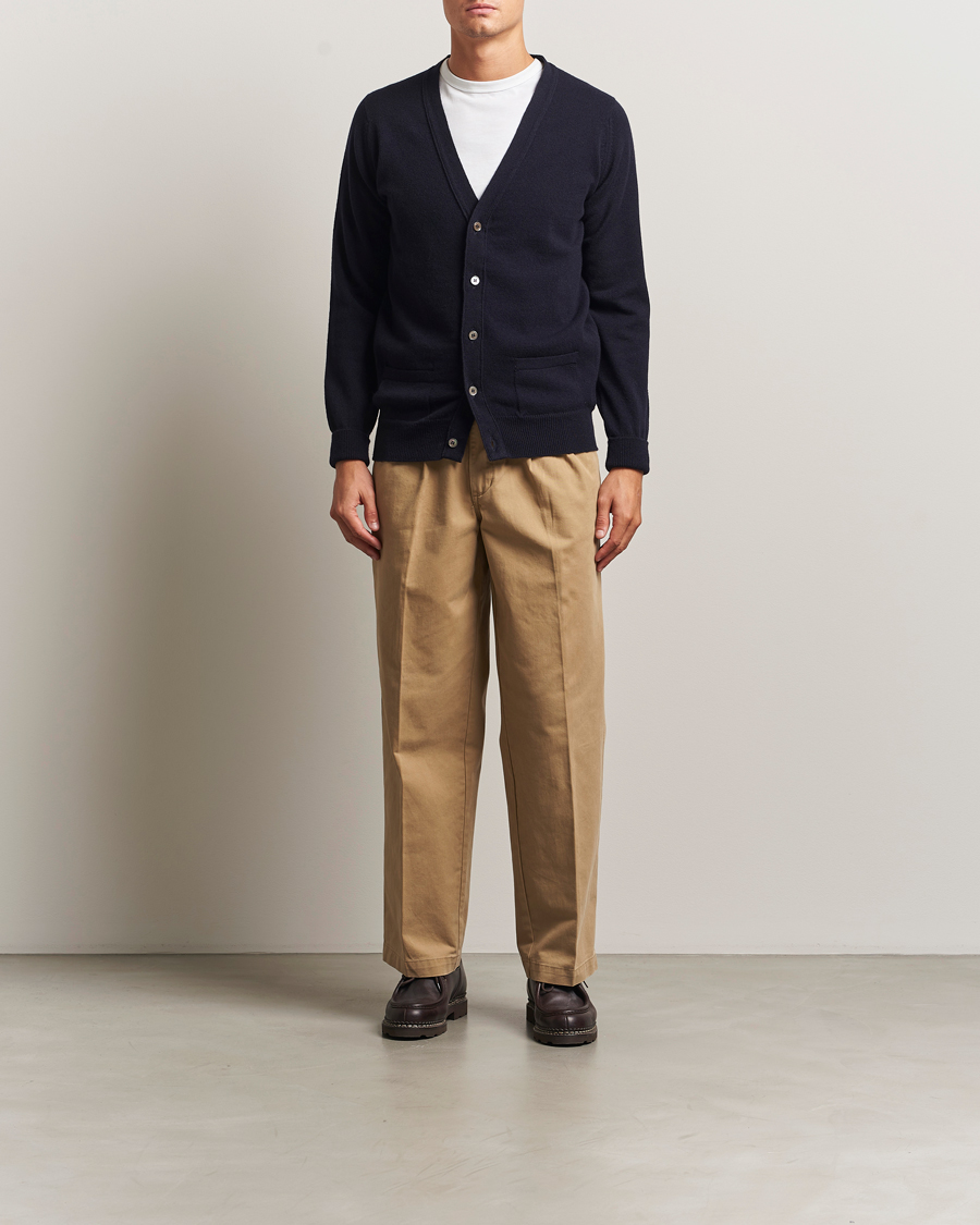 Men | Sweaters & Knitwear | William Lockie | Rob Lambswool Cardigan Navy