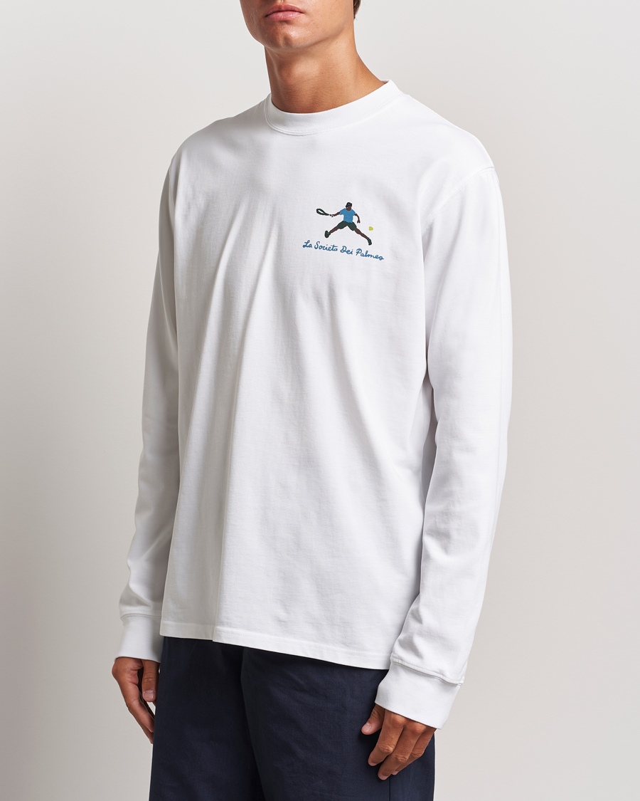 Men | T-Shirts | Palmes | Societa Long Sleeve T-Shirt White
