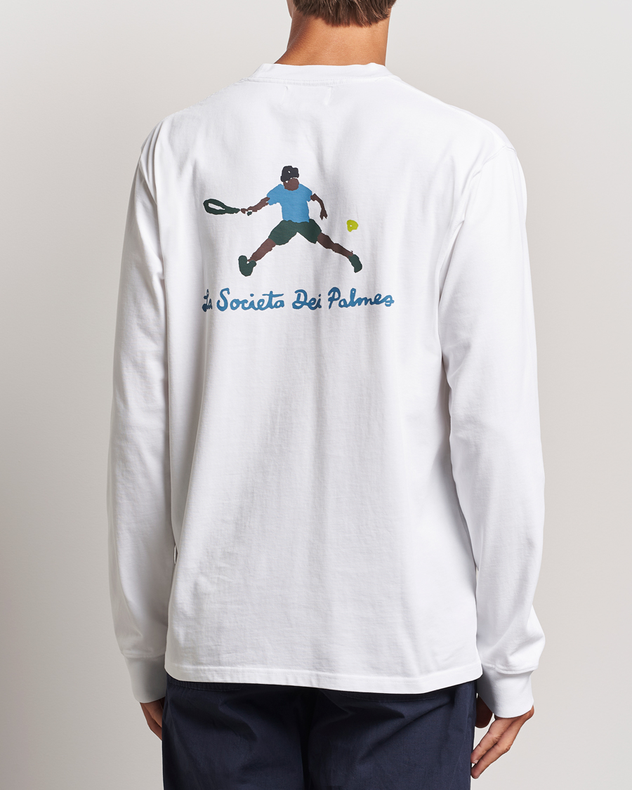 Men | T-Shirts | Palmes | Societa Long Sleeve T-Shirt White