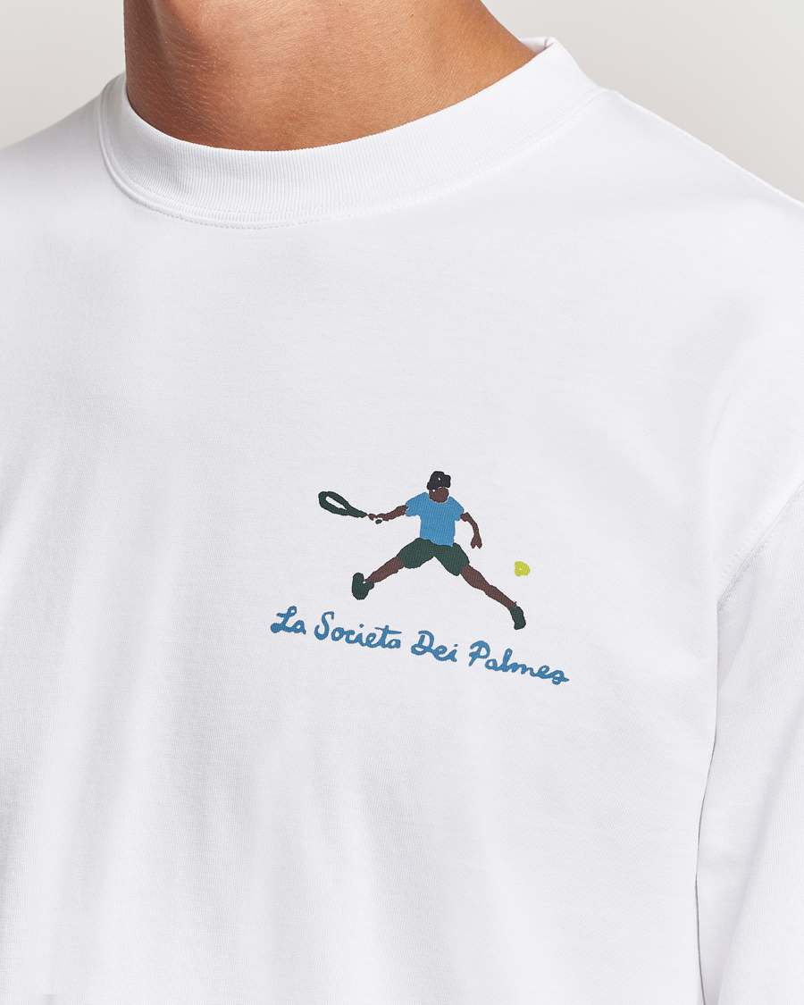 Men | T-Shirts | Palmes | Societa Long Sleeve T-Shirt White