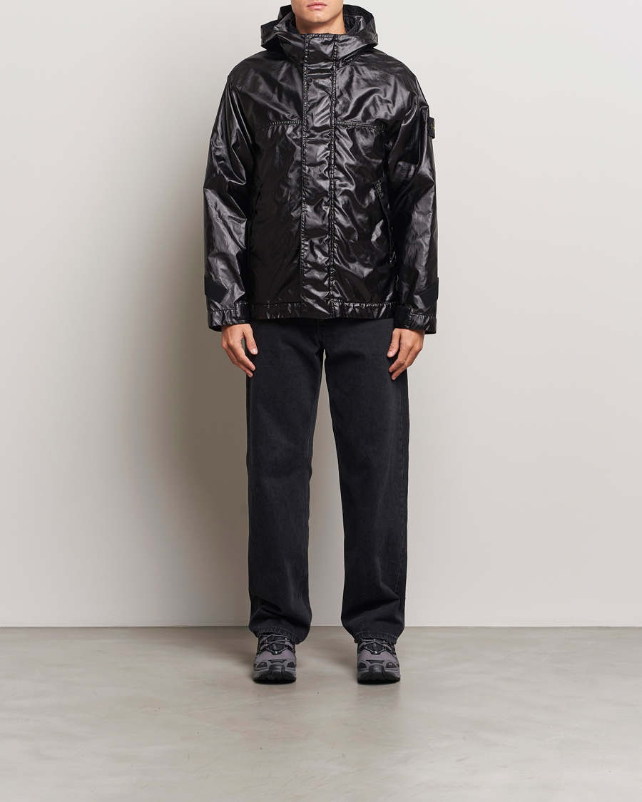 Men | Coats & Jackets | Stone Island | Glass Cover-TC Garment Dyed Detach Vest Jacket Black