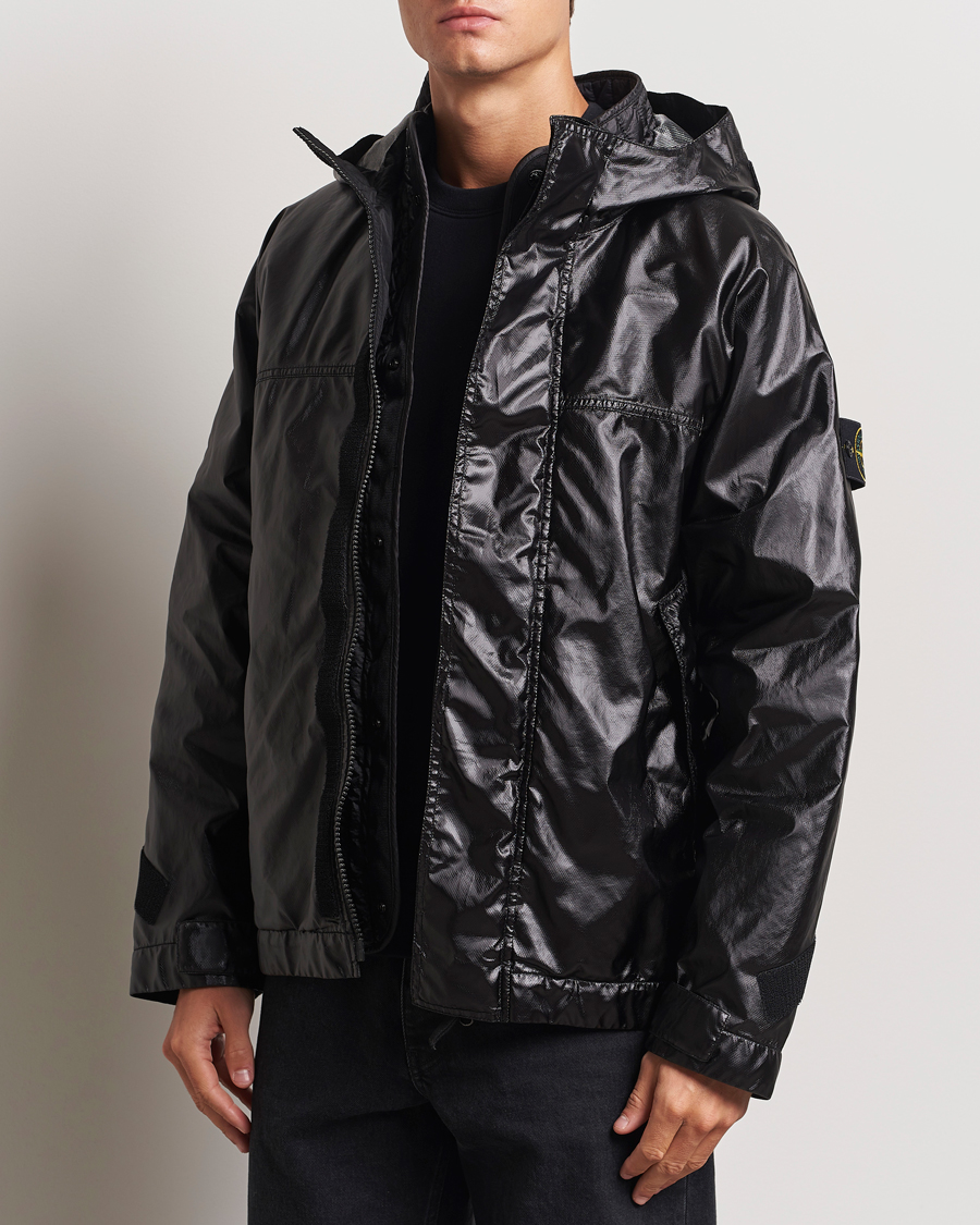 Men | Coats & Jackets | Stone Island | Glass Cover-TC Garment Dyed Detach Vest Jacket Black