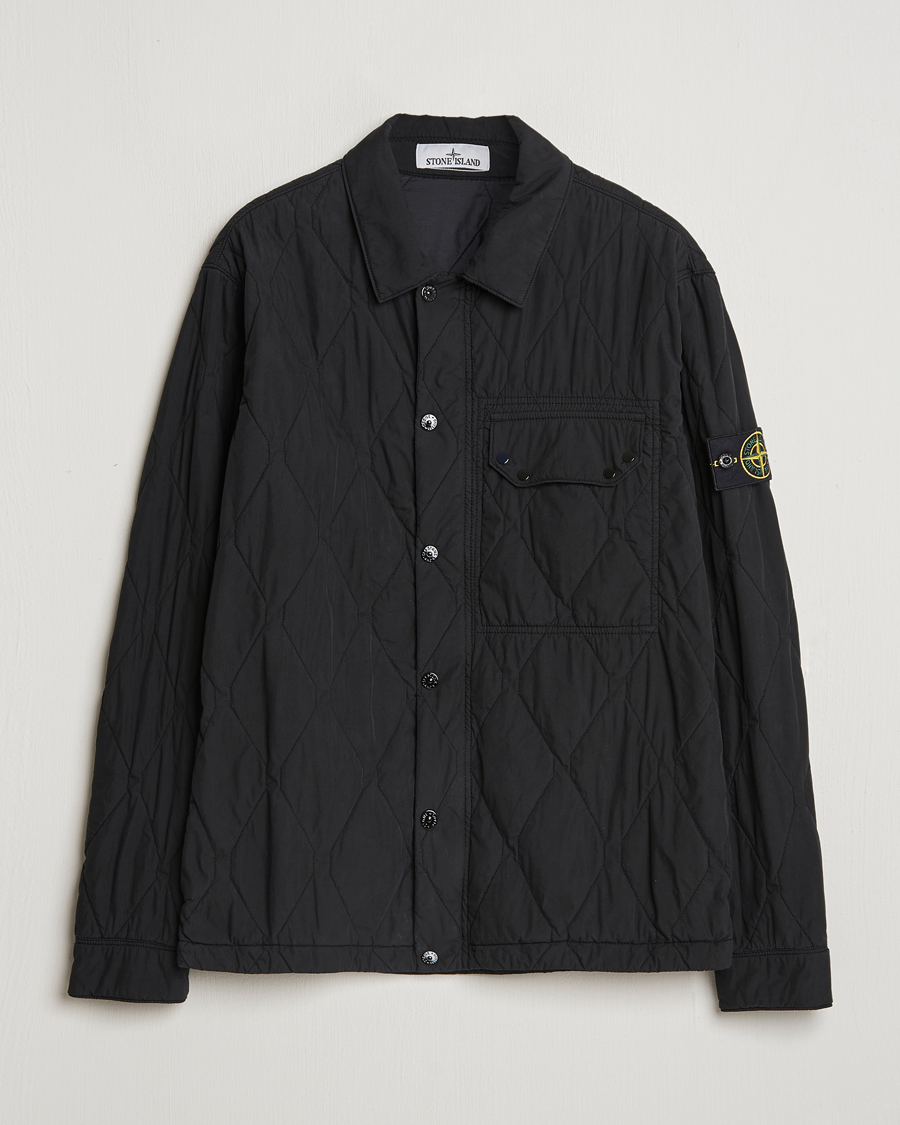 Men | Coats & Jackets | Stone Island | 50 Fili Quilted-TC Garment Dyed Jacket Black