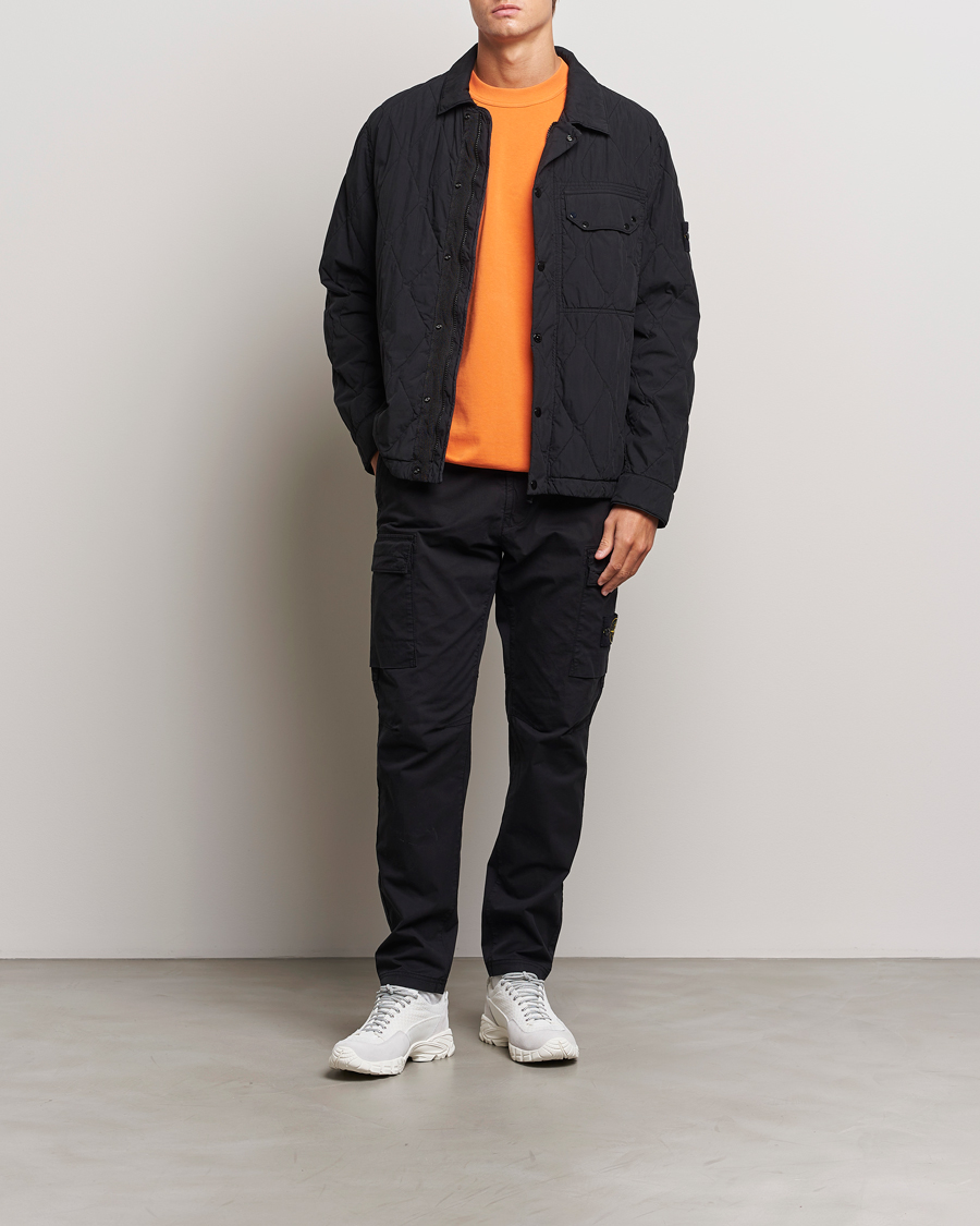 Men | Coats & Jackets | Stone Island | 50 Fili Quilted-TC Garment Dyed Jacket Black