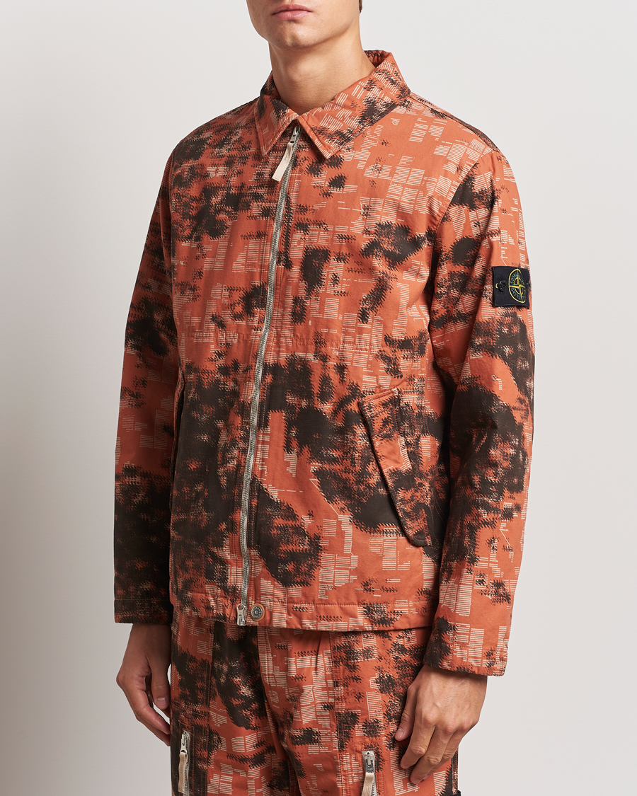 Men | Coats & Jackets | Stone Island | David Light TC Garment Dyed Camo Jacket Orange