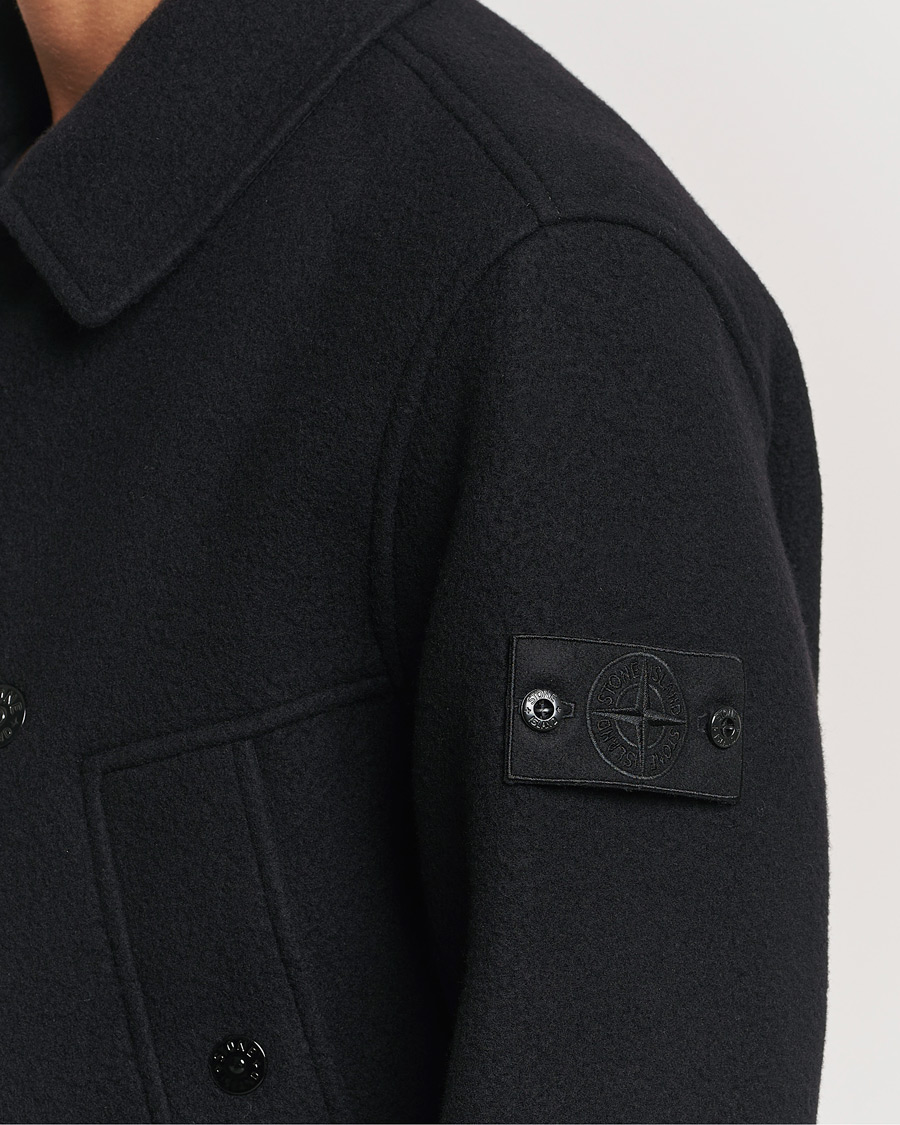Men | Coats & Jackets | Stone Island | Ghost Wool/Cashmere Peacoat Black