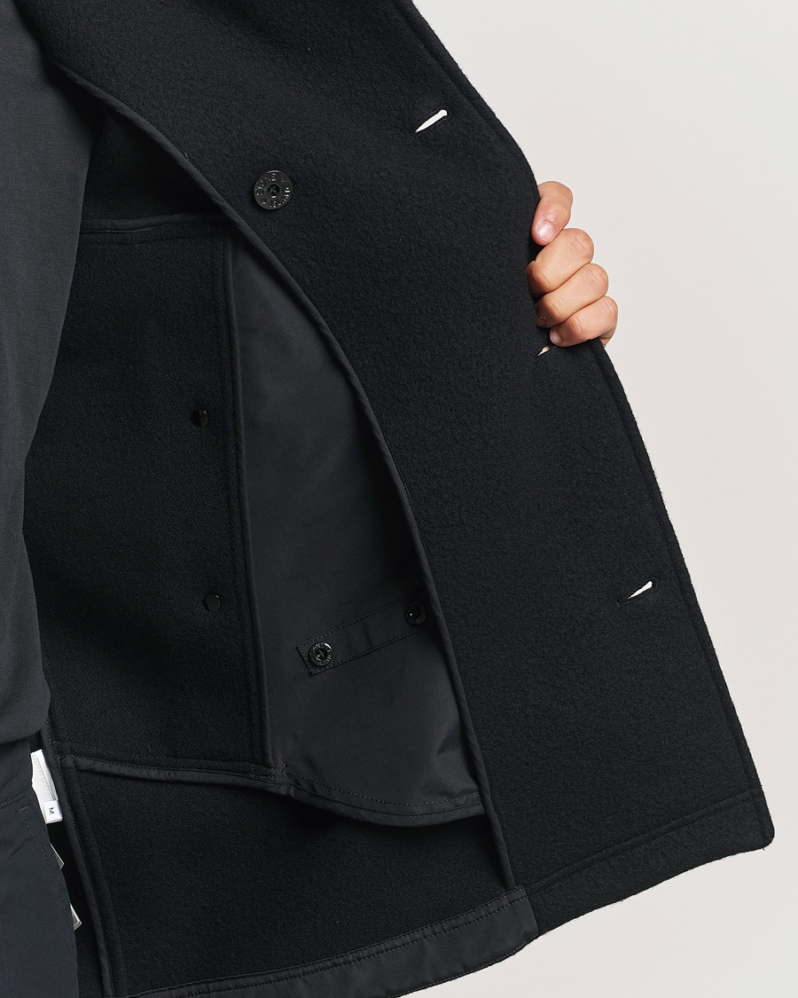 Stone Island Ghost Wool/Cashmere Peacoat Black at CareOfCarl.com