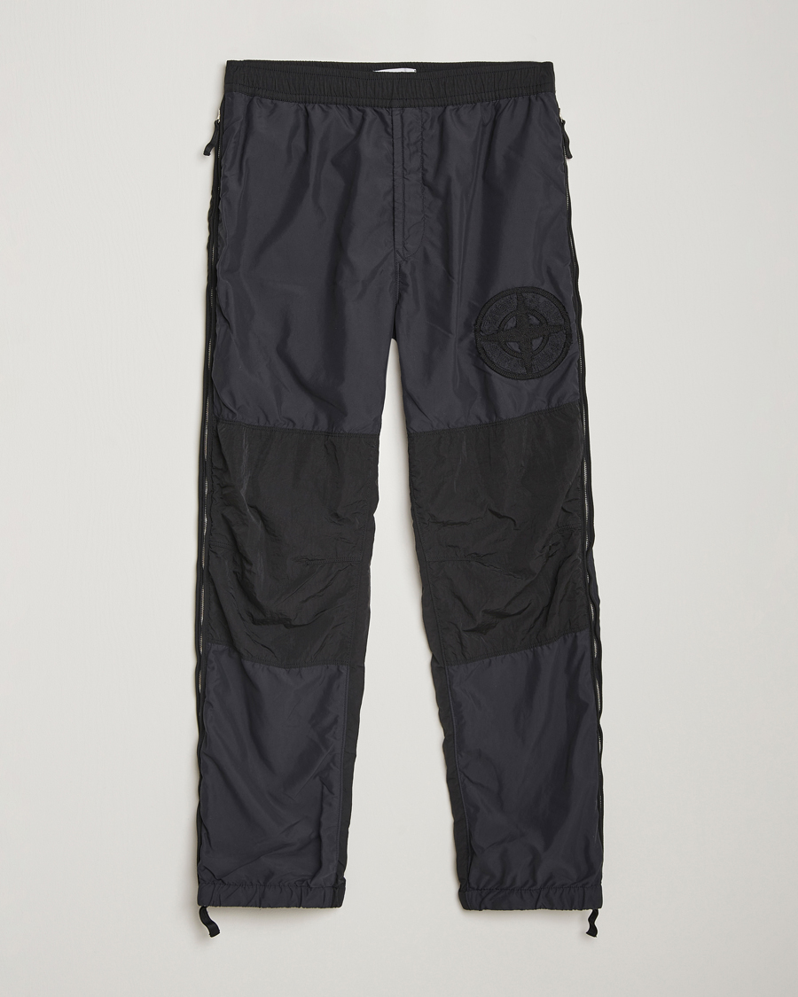 Men | Trousers | Stone Island | Washed Nylon Jogger Pants Black