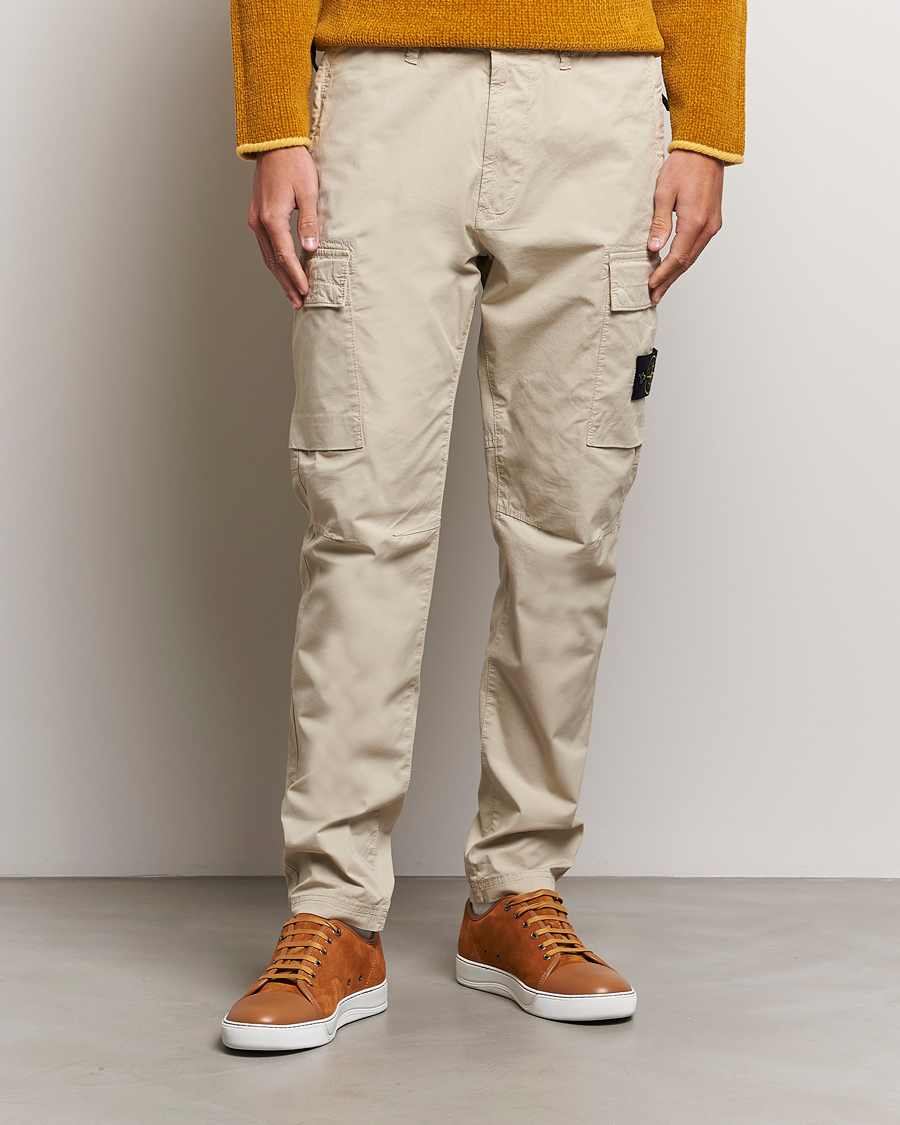 Men | Trousers | Stone Island | Stretch Cotton Gabardine Trousers Plaster