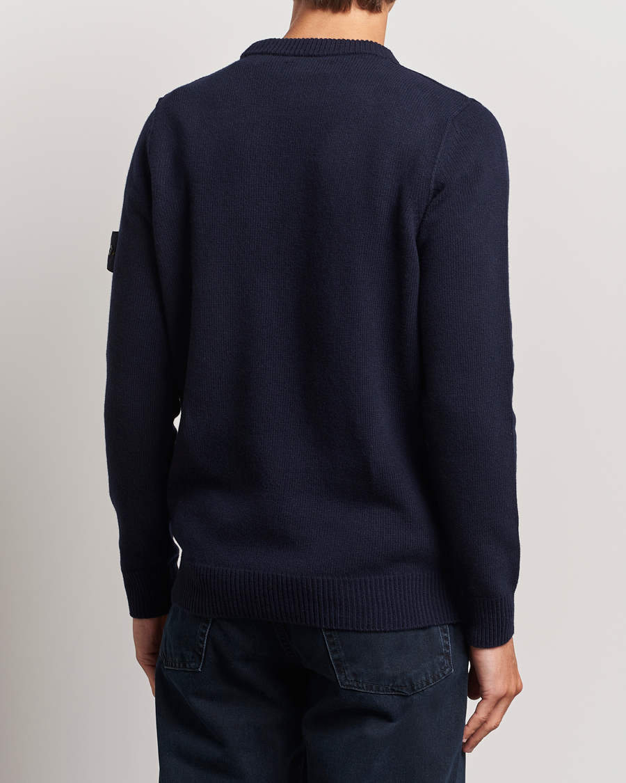 Stone Island Knitted Lambwool Sweater Navy Blue at CareOfCarl.com