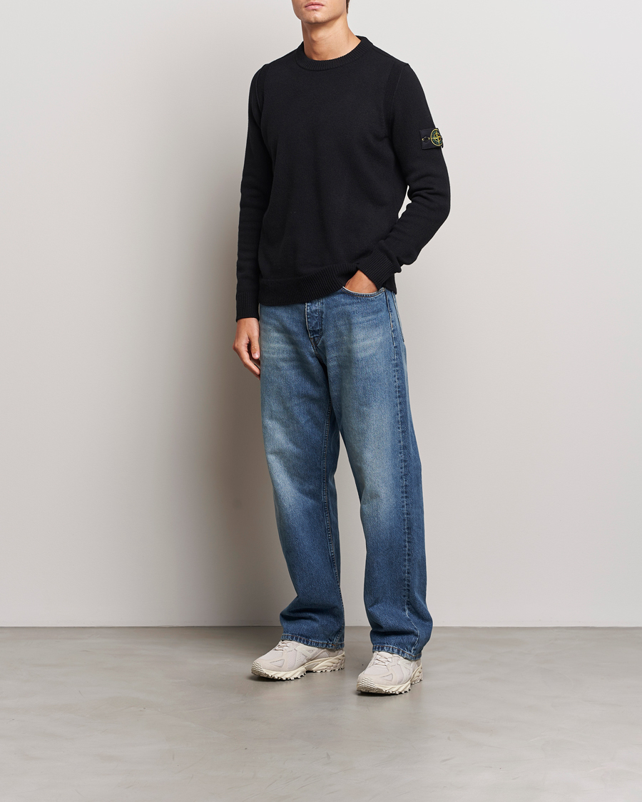 Stone Island Knitted Lambwool Sweater Black at CareOfCarl.com