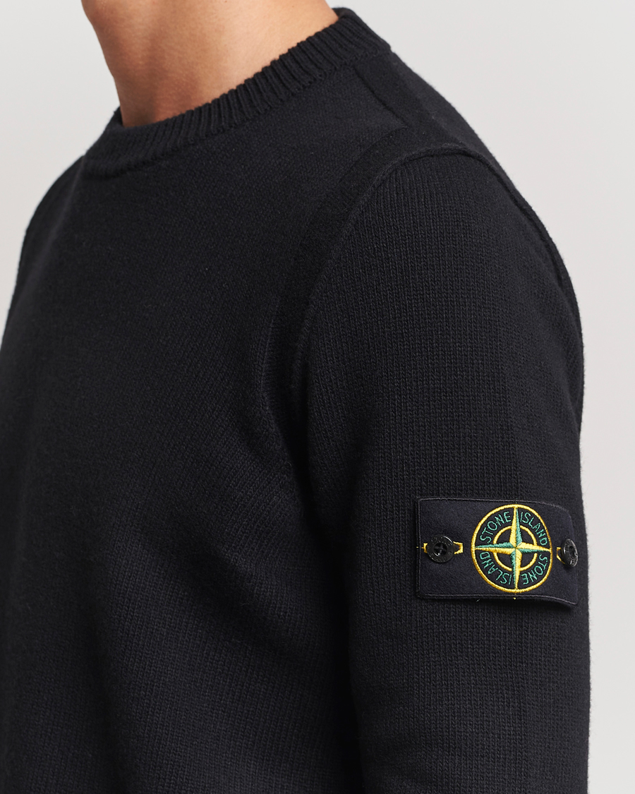 Stone Island Knitted Lambwool Sweater Black at CareOfCarl.com