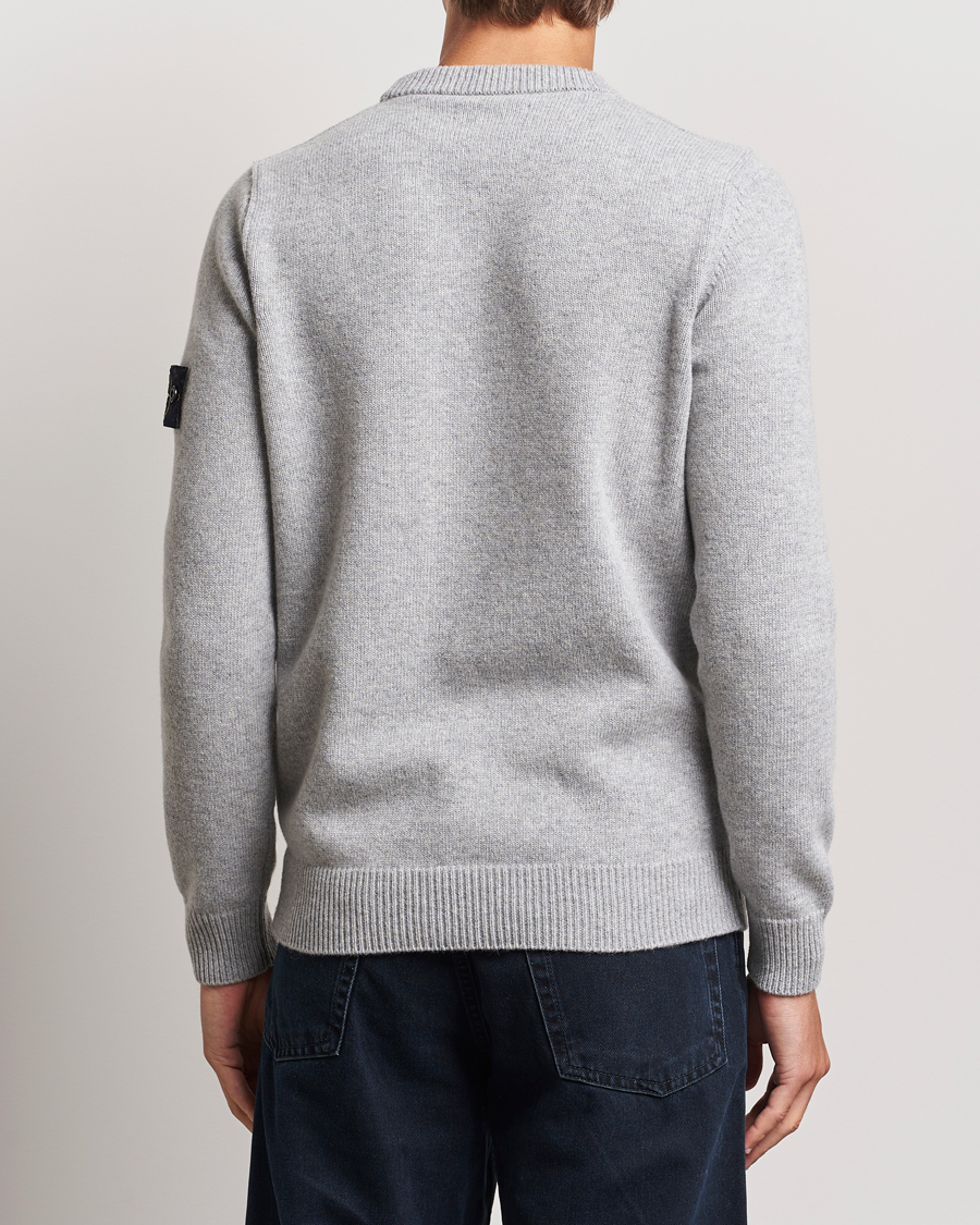 Men | Sweaters & Knitwear | Stone Island | Knitted Lambwool Sweater Melange Grey