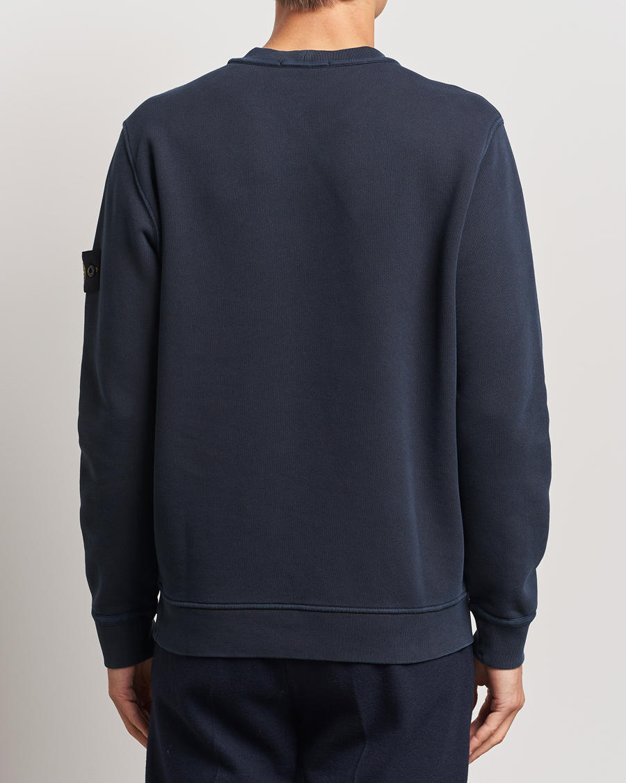Men | Sweaters & Knitwear | Stone Island | Old Dyed Cotton Sweatshirt Navy Blue