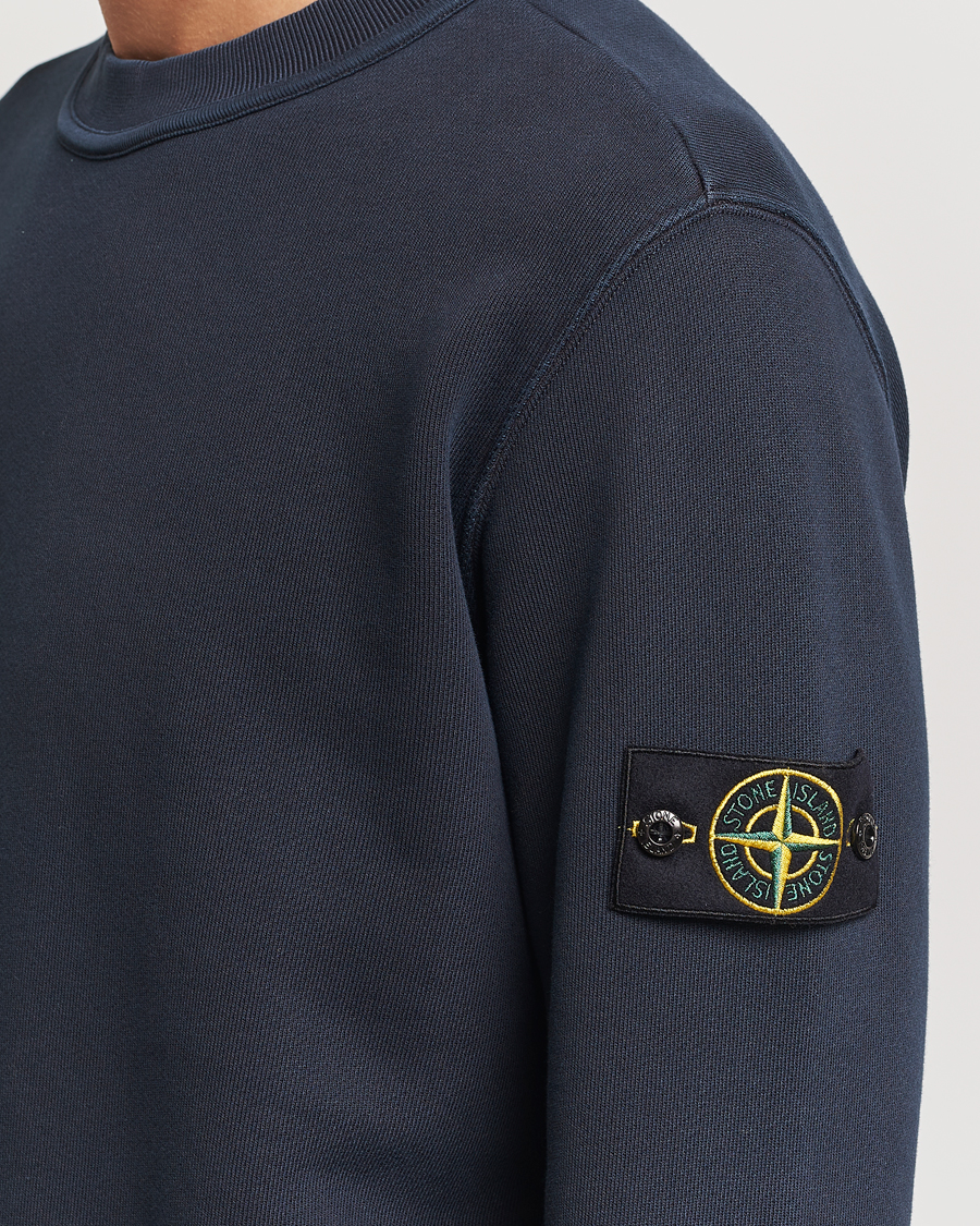 Men | Sweaters & Knitwear | Stone Island | Old Dyed Cotton Sweatshirt Navy Blue