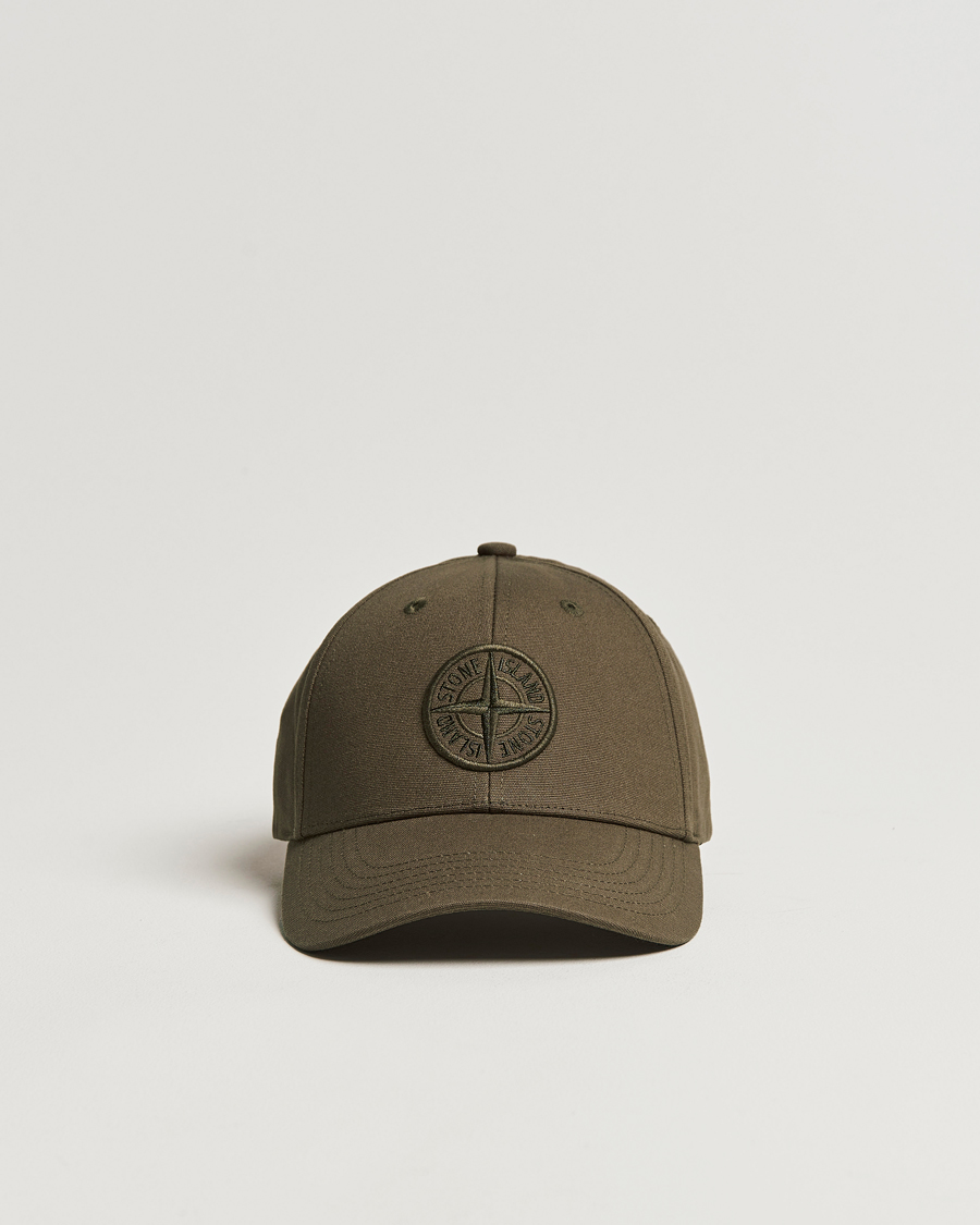 Men | Stone Island Cotton Rep Logo Cap Military Green | Stone Island | Cotton Rep Logo Cap Military Green