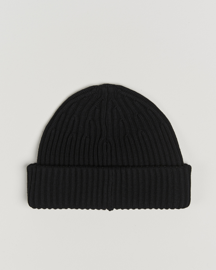 Men | Stone Island Full Rib Wool Beanie Black | Stone Island | Full Rib Wool Beanie Black