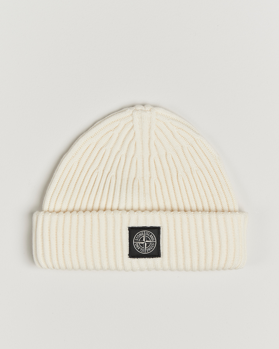Men | Stone Island Full Rib Wool Beanie Natural | Stone Island | Full Rib Wool Beanie Natural