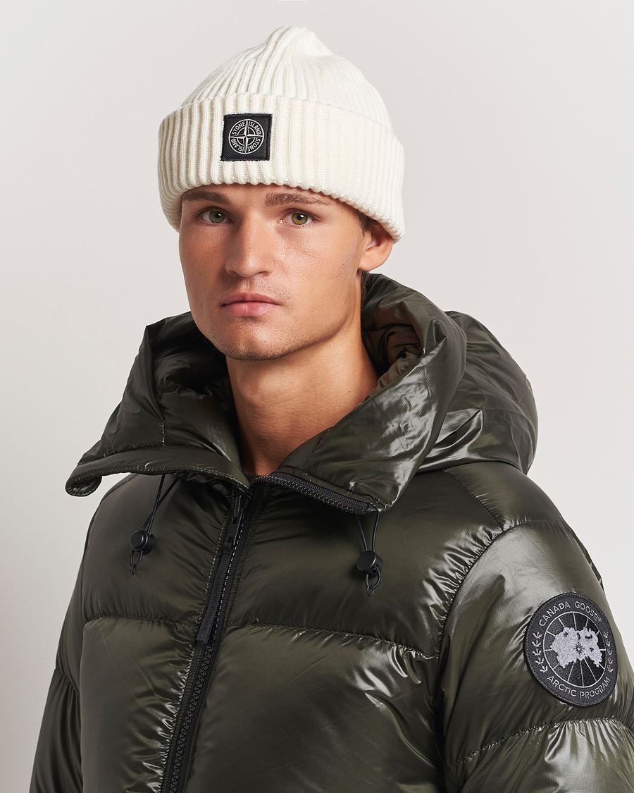 Men | Stone Island Full Rib Wool Beanie Natural | Stone Island | Full Rib Wool Beanie Natural