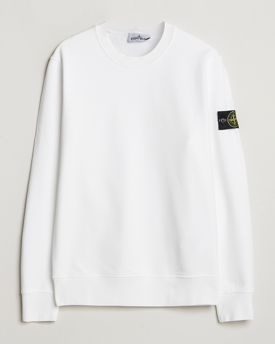Men | Sweaters & Knitwear | Stone Island | Garment Dyed Fleece Sweatshirt White