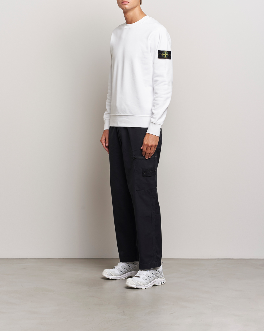 Men | Sweaters & Knitwear | Stone Island | Garment Dyed Fleece Sweatshirt White