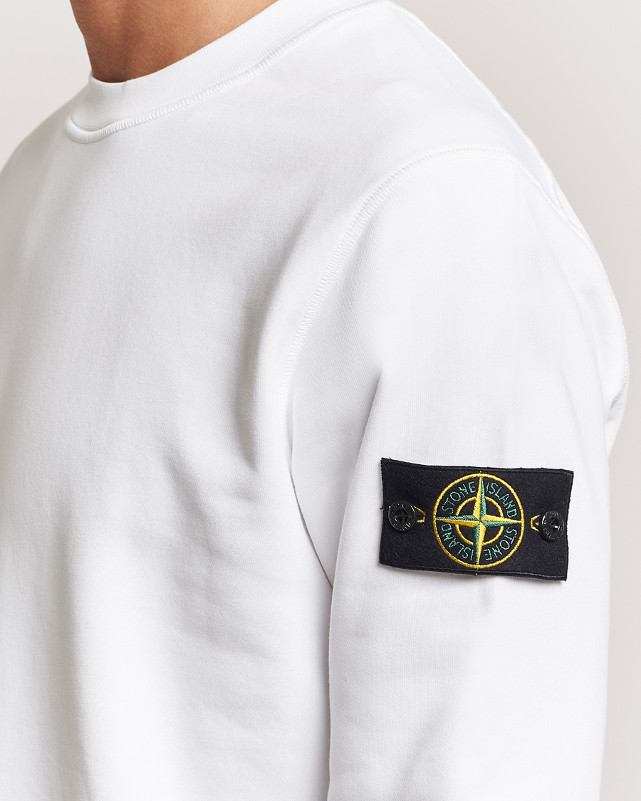 Men | Sweaters & Knitwear | Stone Island | Garment Dyed Fleece Sweatshirt White