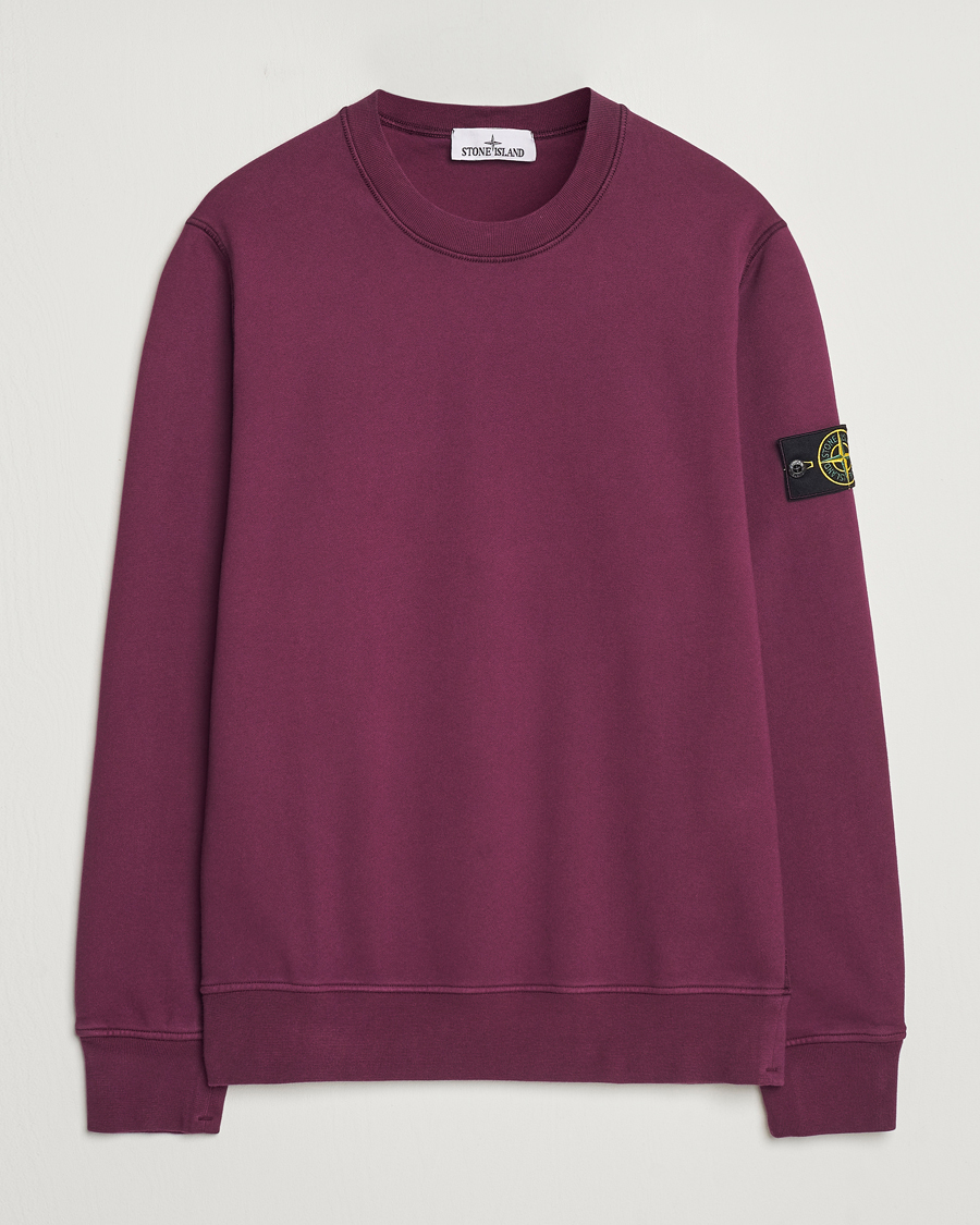 Men | Sweaters & Knitwear | Stone Island | Garment Dyed Fleece Sweatshirt Burgundy