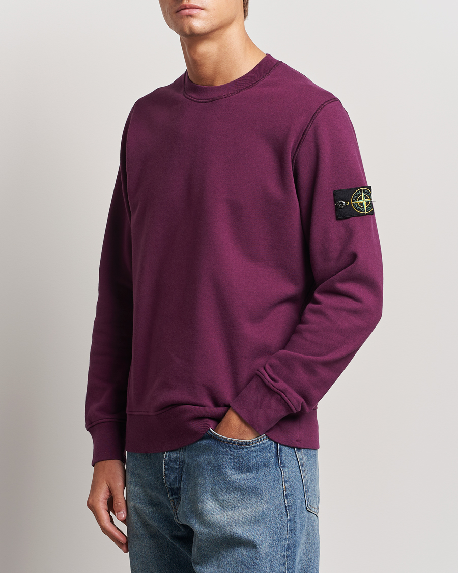 Men | Sweaters & Knitwear | Stone Island | Garment Dyed Fleece Sweatshirt Burgundy