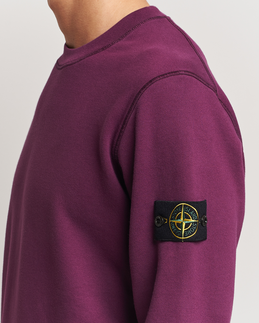 Men | Sweaters & Knitwear | Stone Island | Garment Dyed Fleece Sweatshirt Burgundy