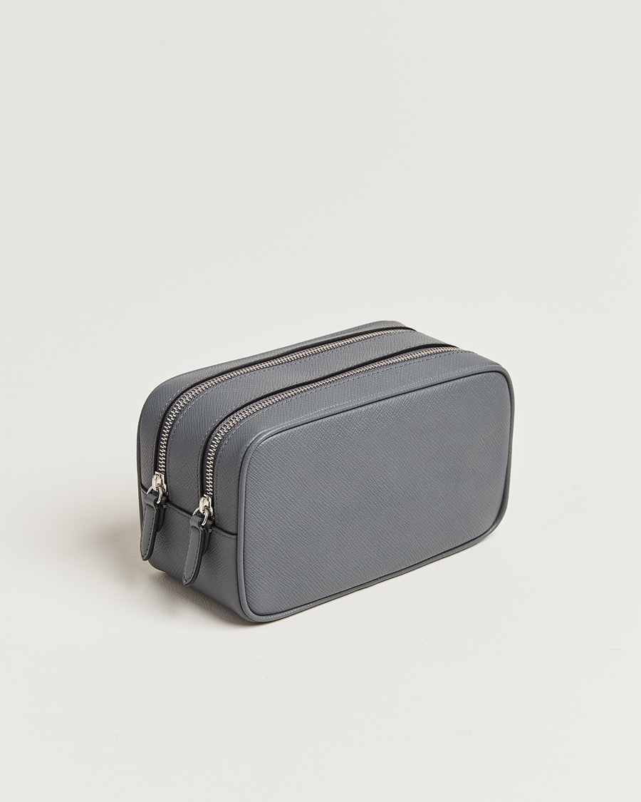 Men | Smythson Panama Double Zip Washbag Storm Grey | Smythson | Panama Double Zip Washbag Storm Grey