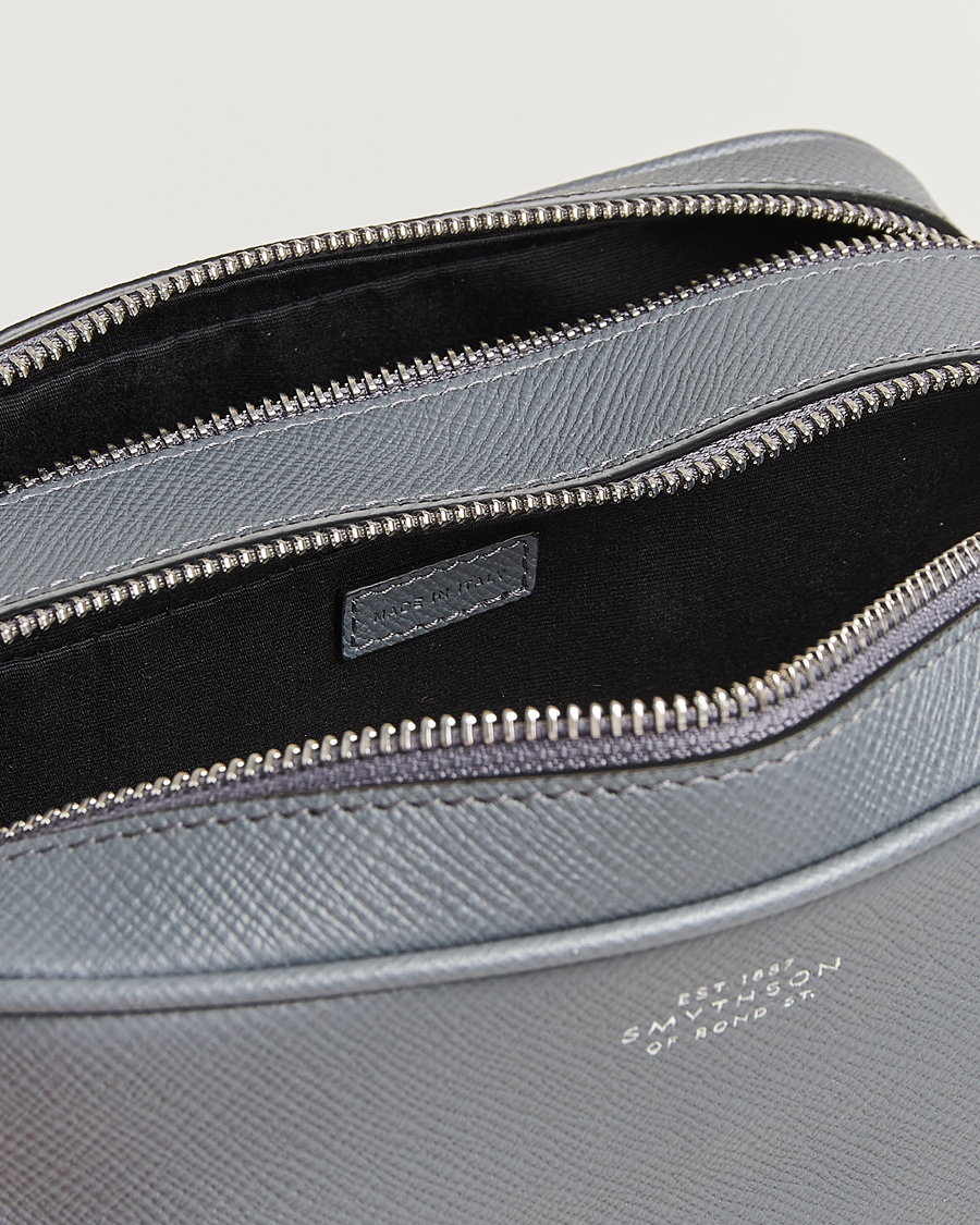 Men | Smythson Panama Double Zip Washbag Storm Grey | Smythson | Panama Double Zip Washbag Storm Grey