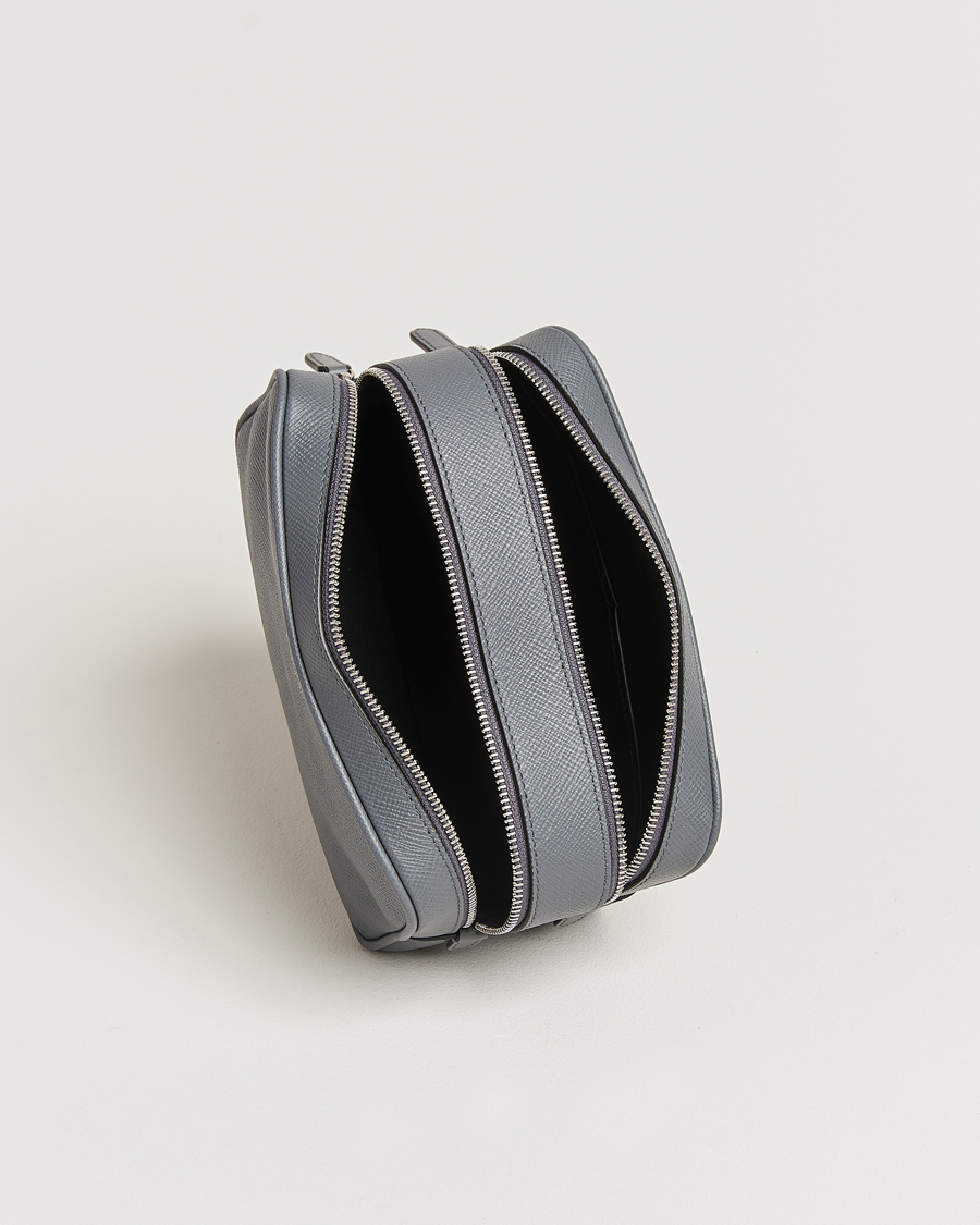 Men | Smythson Panama Double Zip Washbag Storm Grey | Smythson | Panama Double Zip Washbag Storm Grey