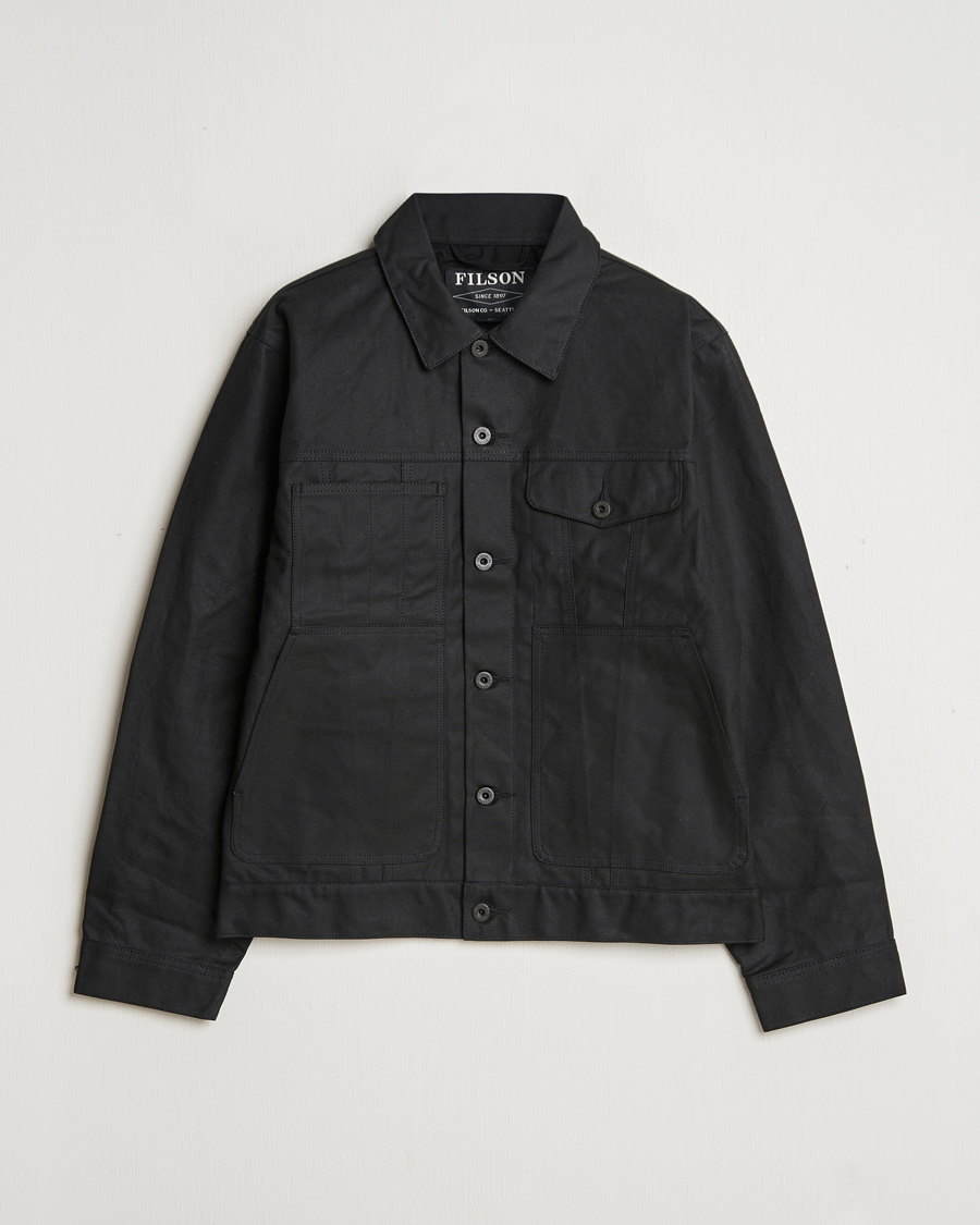 Men | Coats & Jackets | Filson | Short Lined Tin Cloth Cruiser Black