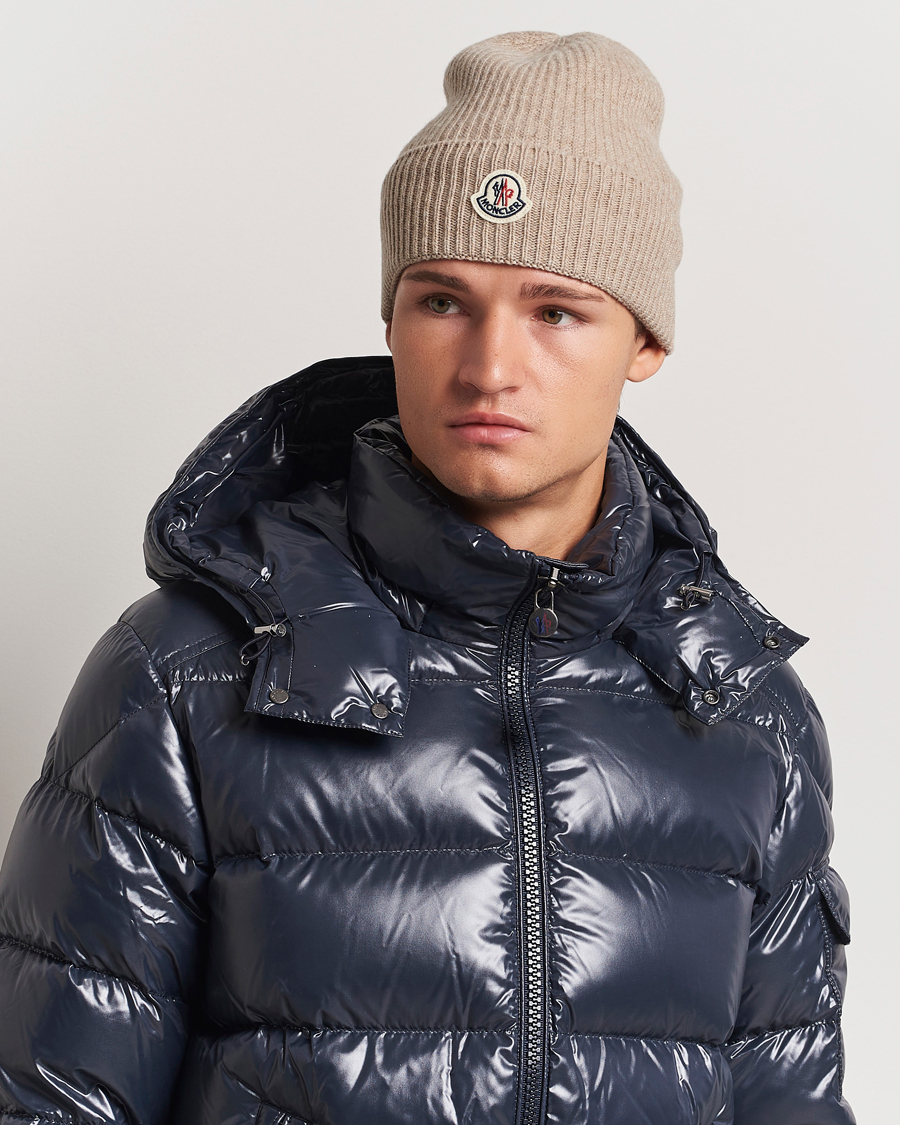 Men | Moncler Cashmere Beanie Beige | Moncler | Cashmere Beanie Beige