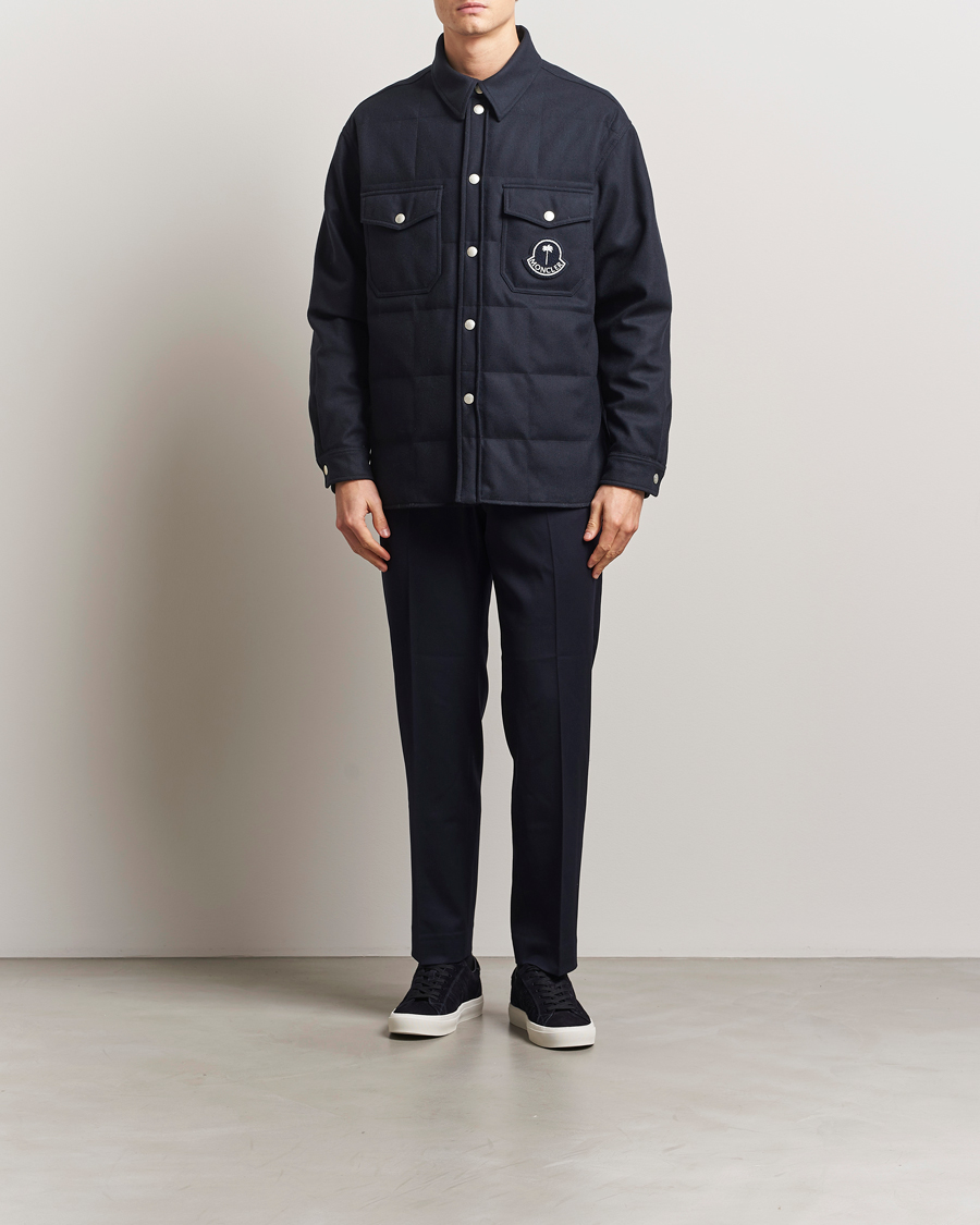 Moncler Genius X Palm Angels Shirt Jacket Navy at CareOfCarl.com
