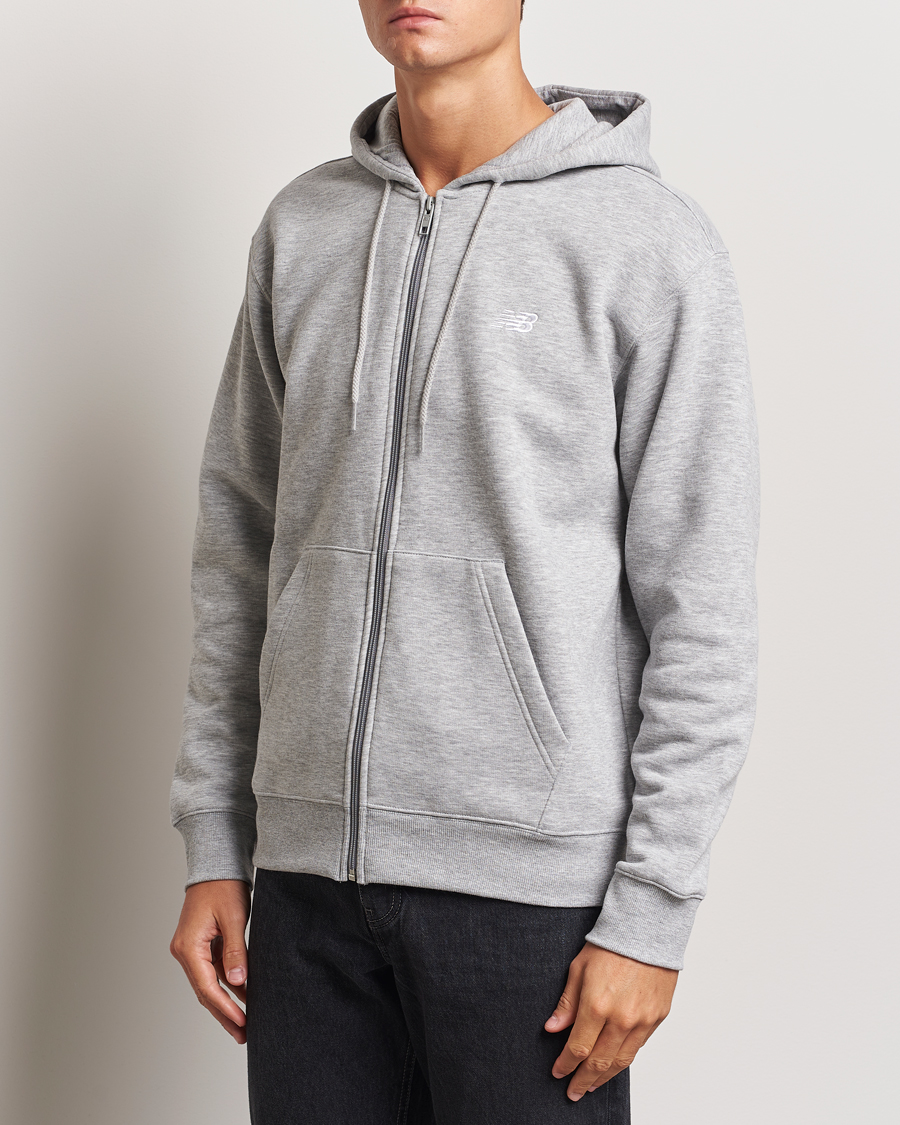 Men | Sweaters & Knitwear | New Balance | Essentials Full Zip Fleece Hoodie Athletic Grey