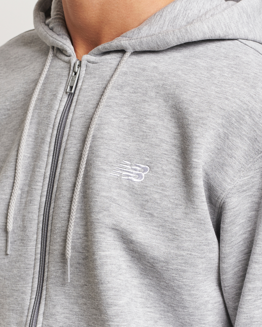 Men | Sweaters & Knitwear | New Balance | Essentials Full Zip Fleece Hoodie Athletic Grey