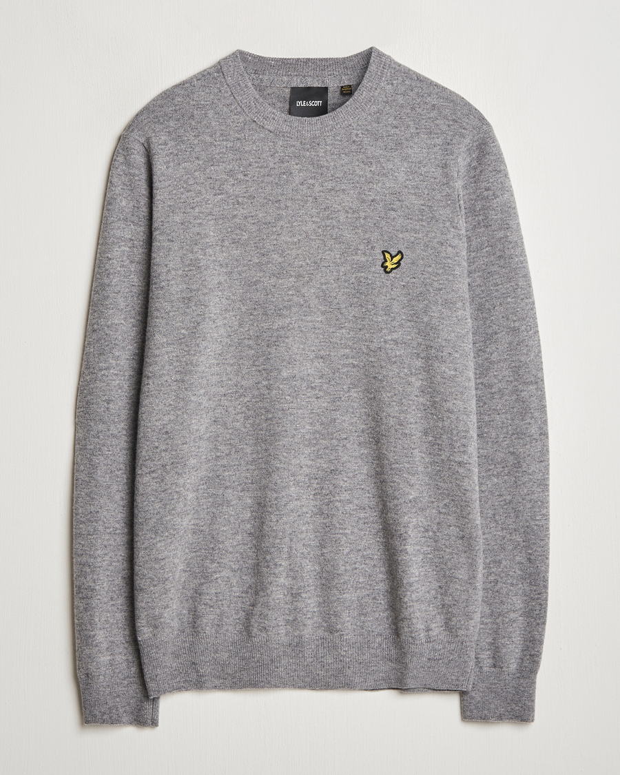 Men | Sweaters & Knitwear | Lyle & Scott | Lambswool Crew Neck Pullover Mid Grey Marl